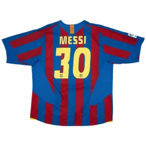 Messi Barcelona Retro Jersey 2005/06 Home - Red/Blue