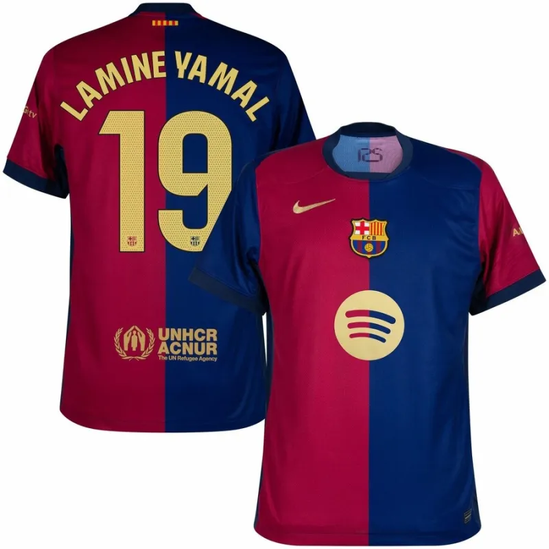FC Barcelona LAMING YAMAL 2024/25 Home Jersey with New Sponsor - Red/Blue