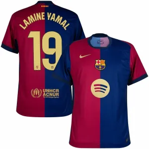 FC Barcelona LAMING YAMAL Kids' Home Jersey 2024/25 with New Sponsor - Red/Blue