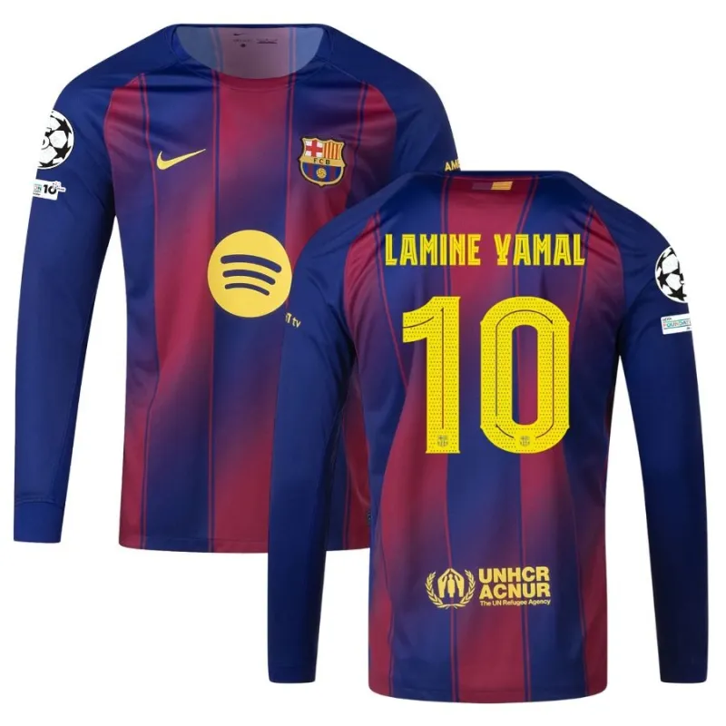 Barcelona UCL 2025/26 Home Long Sleeve Jersey YAMAL 