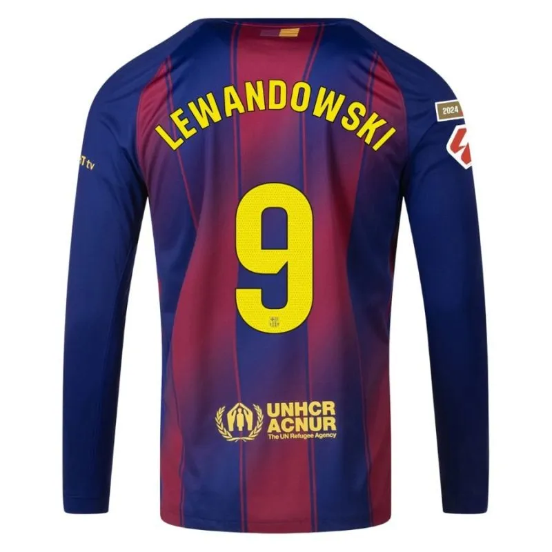 Maglia Barcellona Casa Maniche Lunghe 2025/26 LEWANDOWSKI