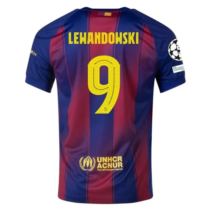 Barcelona LEWANDOWSKI 2025/26 Home UCL Kids' Jersey - Red/Blue