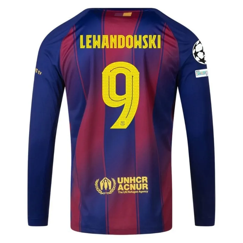 Maglia Barcellona Casa Maniche Lunghe UCL 2025/26 LEWANDOWSKI