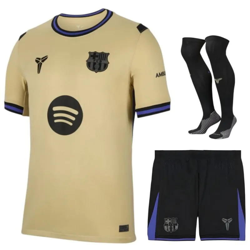 Set di maglia in trasferta bambini del Barcellona 2025/26 - Beige