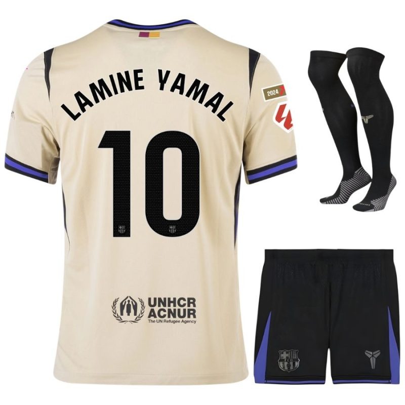 Barcelona YAMAL 2025/26 Kids’ Away Kit - Beige