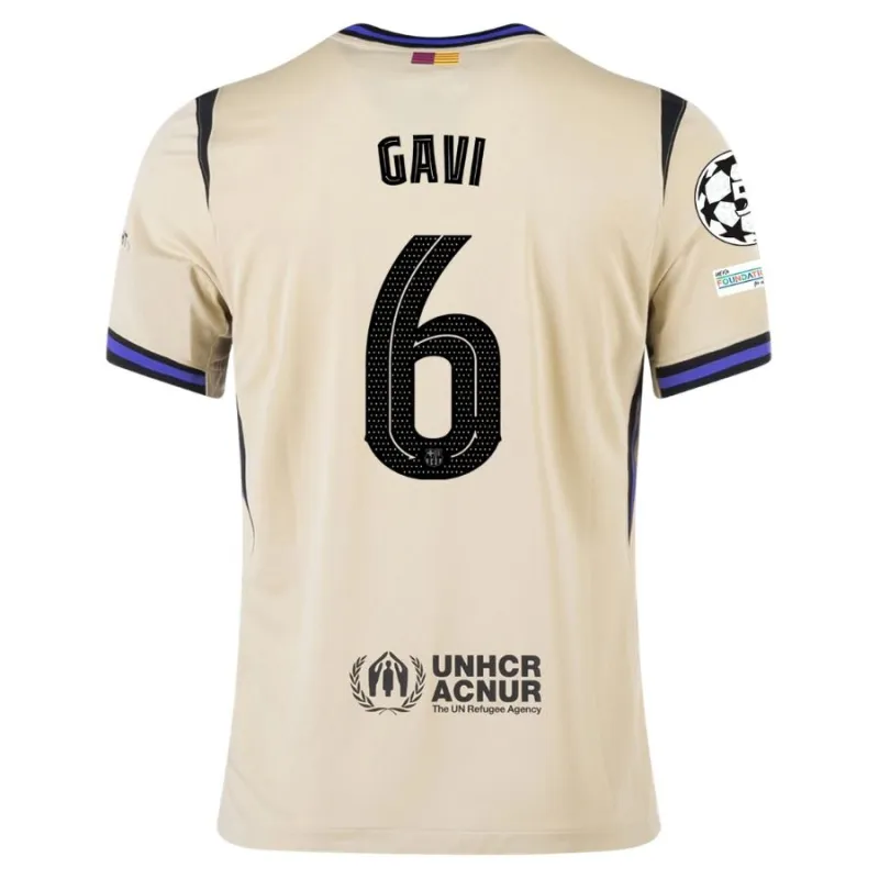 Barcelona GAVI UCL 2025/26 Kids’ Away Jersey - Beige