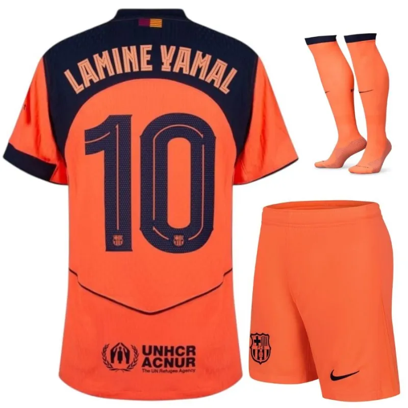 Set Maglia Third per Bambini del Barcellona YAMAL 2025/26 - Arancione