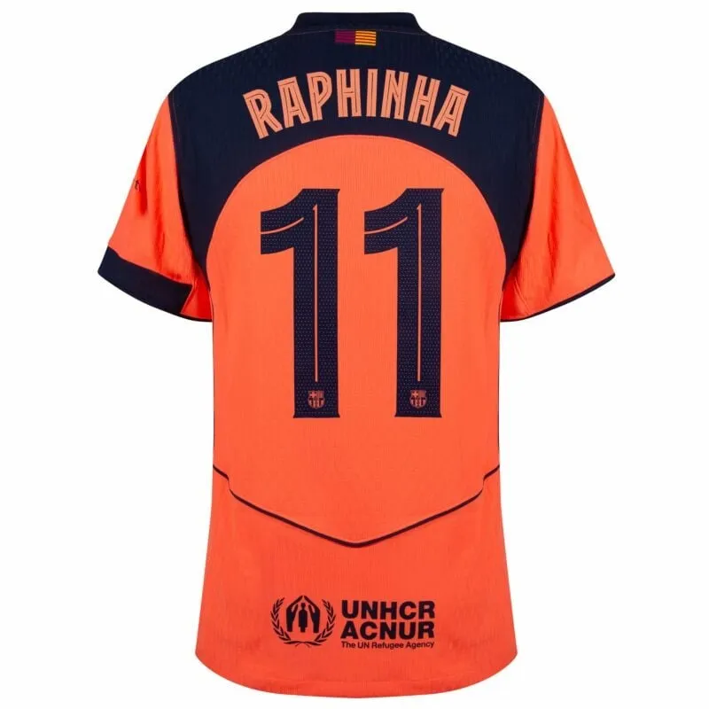 Barcelona RAPHINHA 2025/26 Third Kids Kit Jersey - Orange