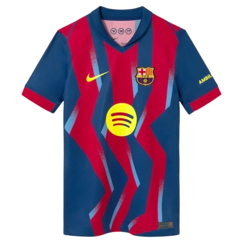 Barcelona LAMINE YAMAL 2025/26 Fourth Kids Kit Jersey - Blue/Red