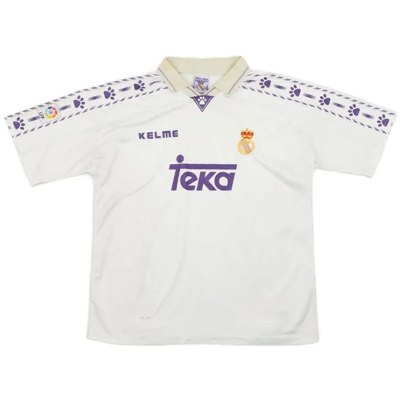 Real Madrid 1996/97 Maglia casalinga retrò - Bianca