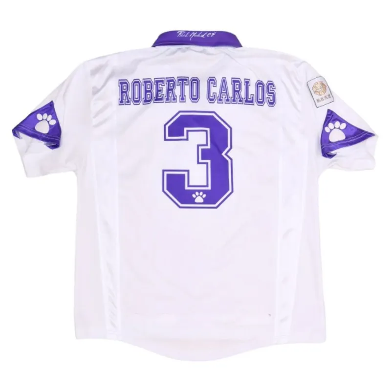Real Madrid R.CARLOS 1997/98 Maglia casalinga retrò - Bianca