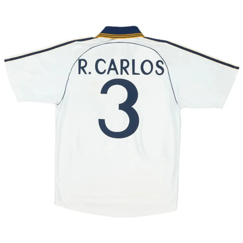 Real Madrid R.CARLOS 1998 2000 Maillot domicile rétro - Blanc