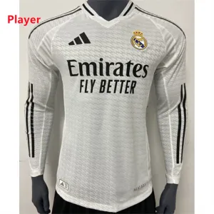 Real Madrid Langarm Heimtrikot 2024/25 Spielerausgabe - Weiß