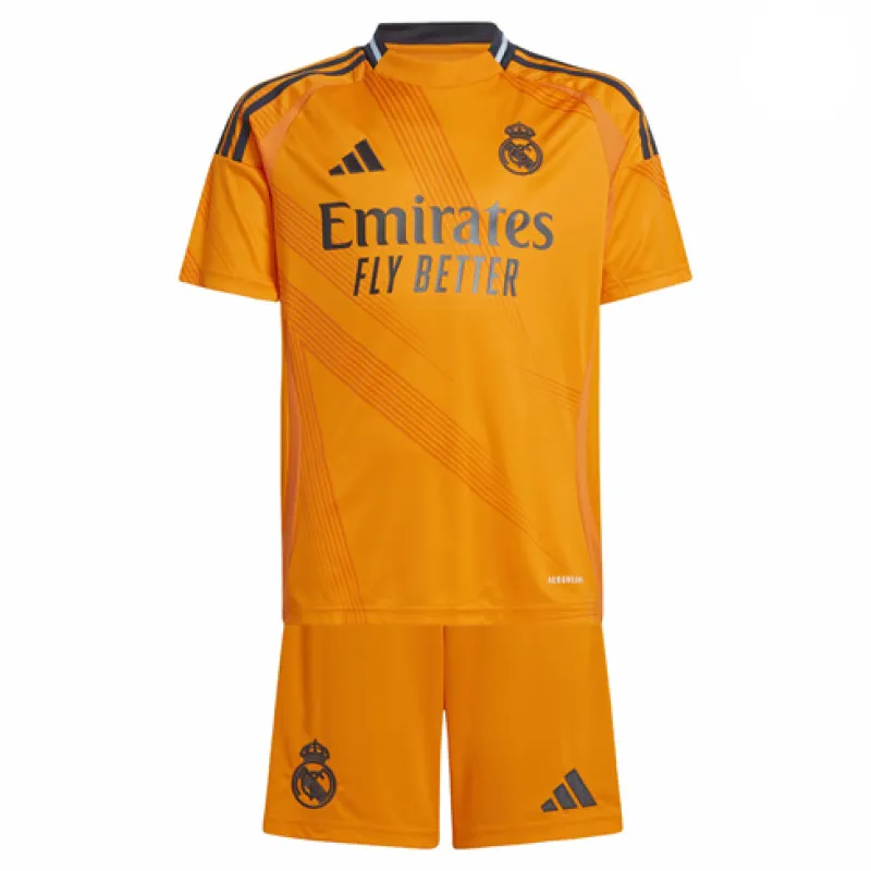 Real Madrid Camiseta y pantalones cortos para niños 2024/25 De visita - Anaranjado
