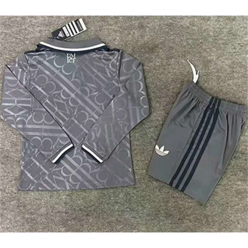 Real Madrid Kinder Drittes Langarmtrikot + Shorts 2024/25 - Grau