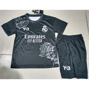 Real Madrid Camiseta y pantalones cortos para niños 2024/25 - Edición Y3 - Negro