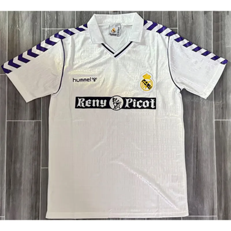 Camiseta retro del Real Madrid 1989/90 cancha principal - Blanca