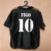 Maillot rétro du Real Madrid numéro 10 de Luis Figo 1999/00 extérieur - Noir