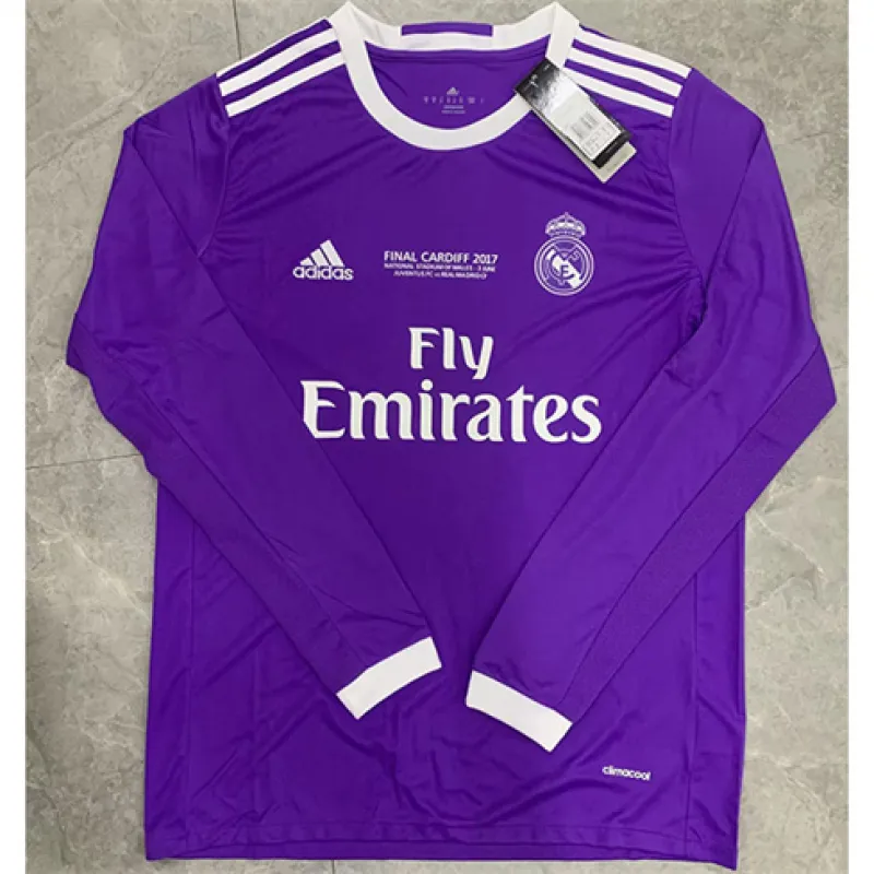 Real Madrid Long-sleeved Retro Jersey 2016/17 Away - Purple