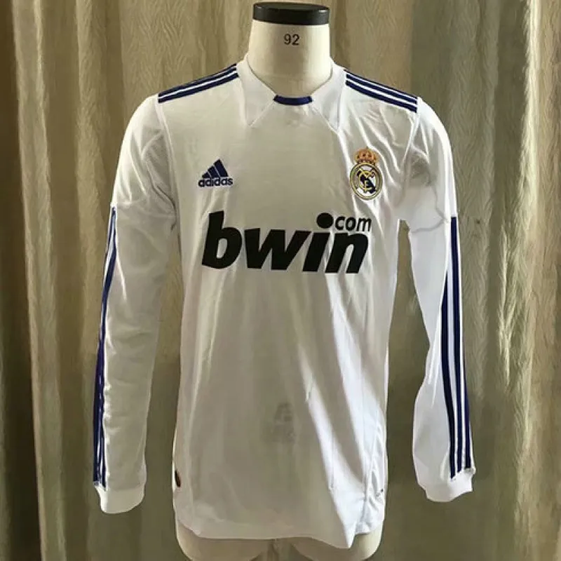 Real Madrid Langarm-Retro-Trikot 2010/11 Heimspiel - Weiß