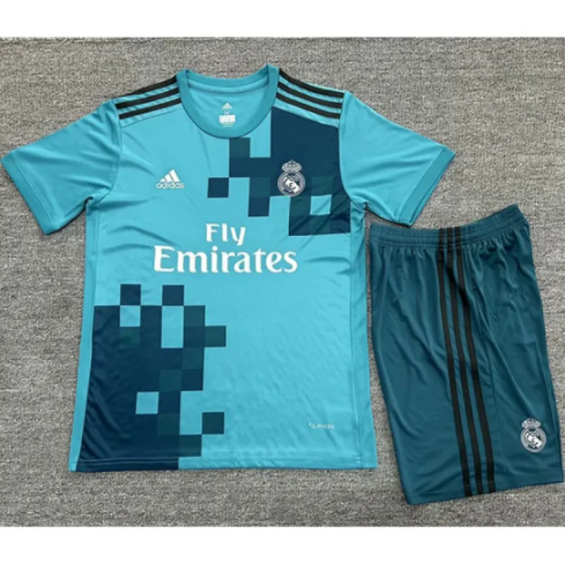 Real Madrid Kinder-Retro-Drittes Trikot 2017/18 - Blau