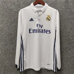 Real Madrid Long-Sleeved Retro Jersey 2016/17 Home - White