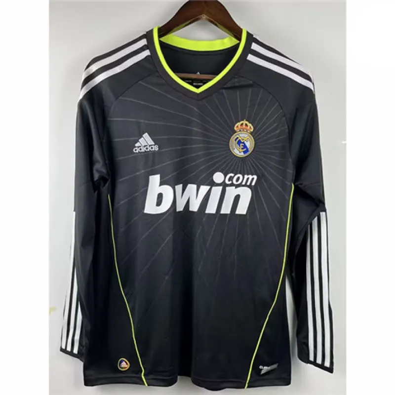 Real Madrid Langärmeliges Retro-Trikot 2010/11 Auswärtsspiel - Schwarz