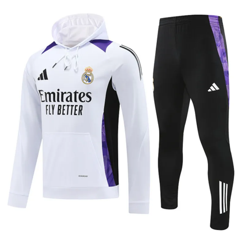 Real Madrid Hooded Sportswear 2024/25 Customized Version - White