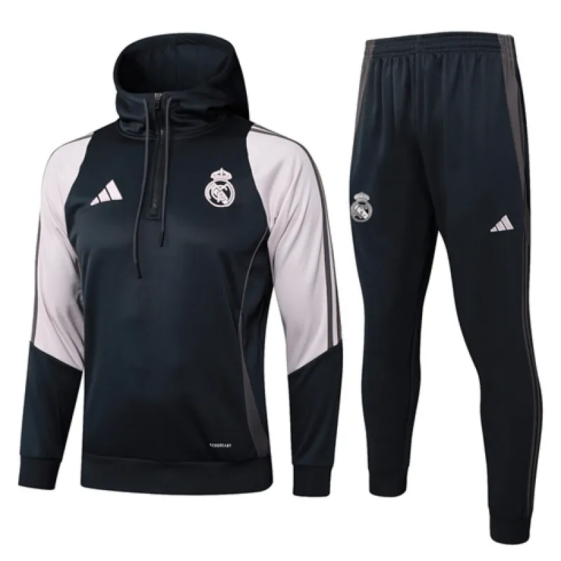 Abbigliamento sportivo con cappuccio del Real Madrid 2024/25 - Nero
