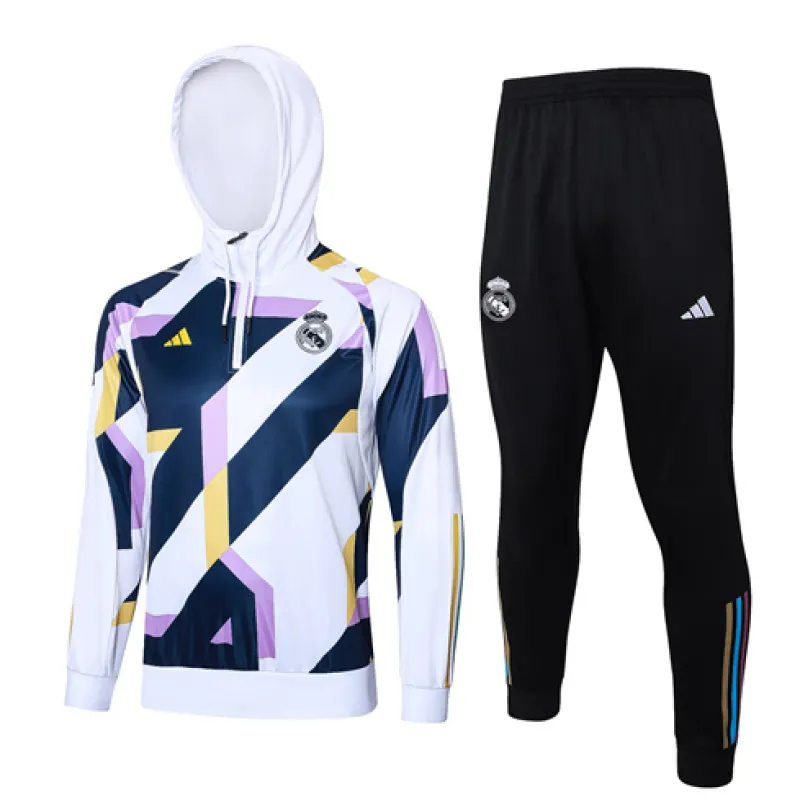 Real Madrid Children's Hooded Sportswear 2024/25 - White
