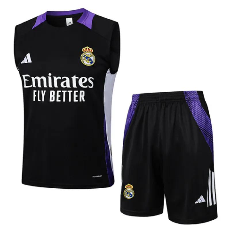 Set di bermuda e gilet del Real Madrid 2024/25 - Nero