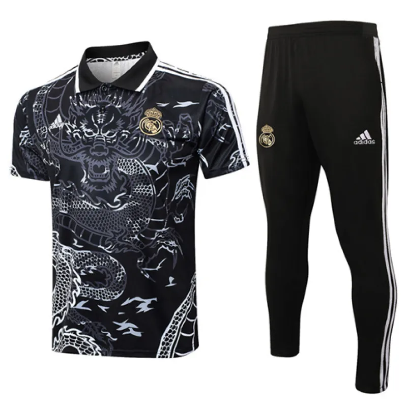 Maglia polo di allenamento + pantaloni del Real Madrid 2024/25 - Nero