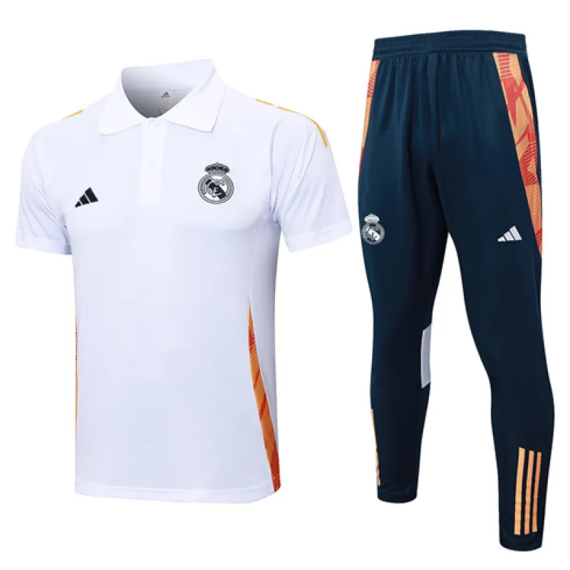 Real Madrid Training Polo Shirt + Trousers 2024/25 - White