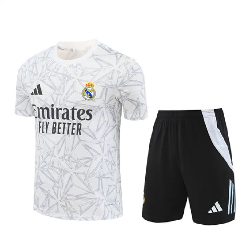 Real Madrid Children's Training Jersey + Shorts 2024/25 - White