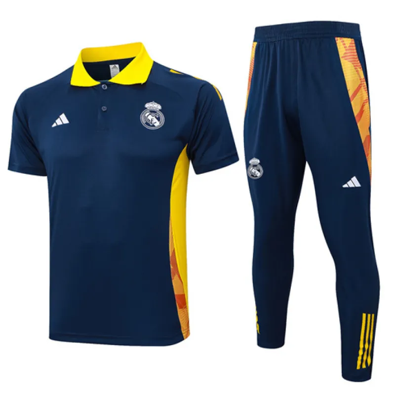 Real Madrid Trainings-Polo-Shirt + Hosen 2024/25 - Blau
