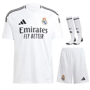 Real Madrid 2024/25 Home Kids' Jersey Set - White