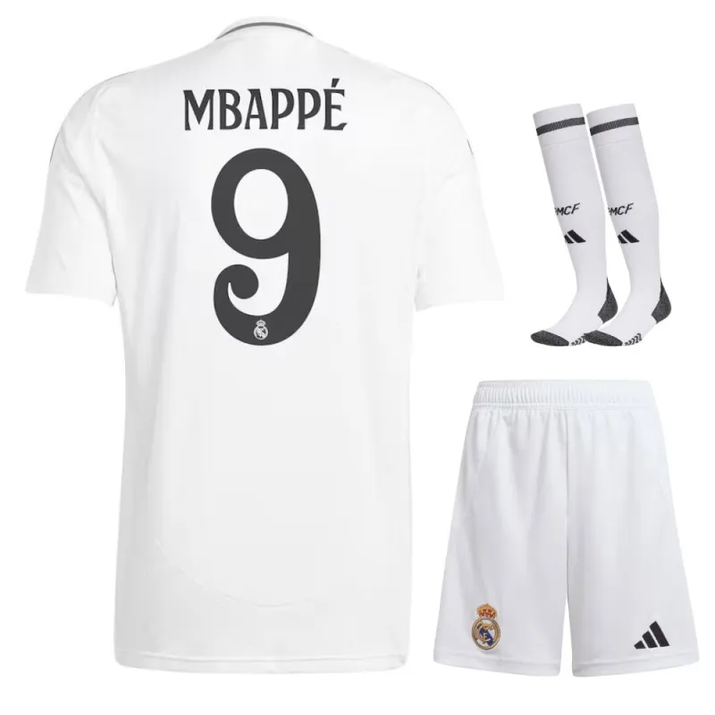 Mbappé - Set di maglia per bambini di casa di Real Madrid 2024/25 - Bianco