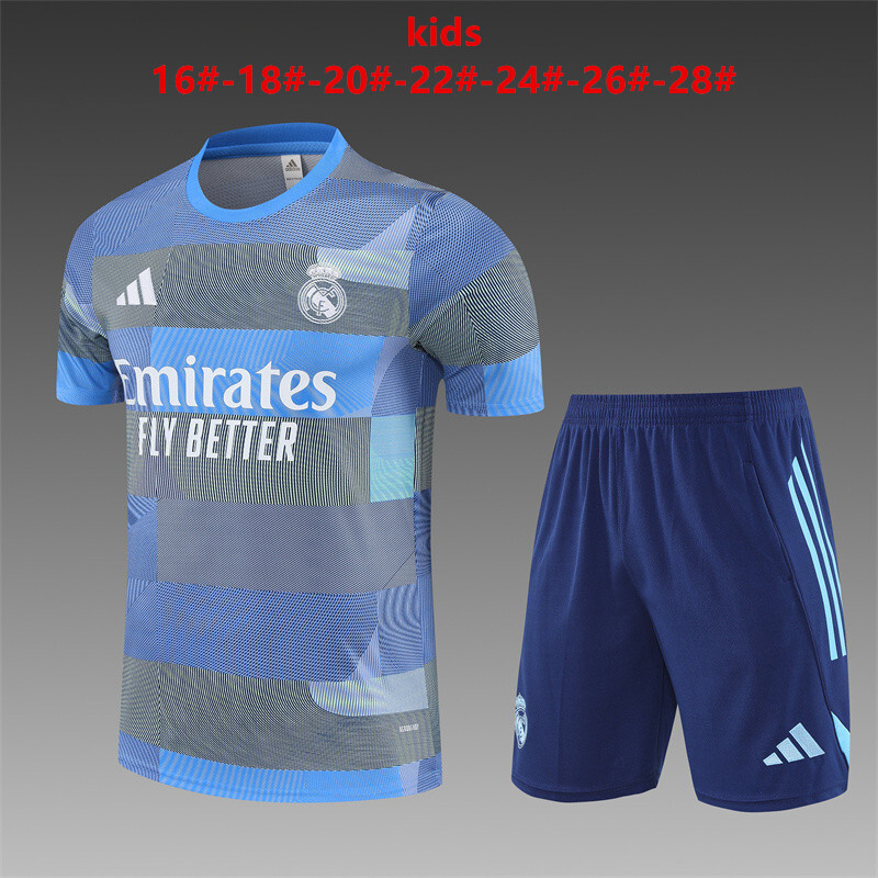 Real Madrid 2025/26 Kinder Trainingsanzug blau