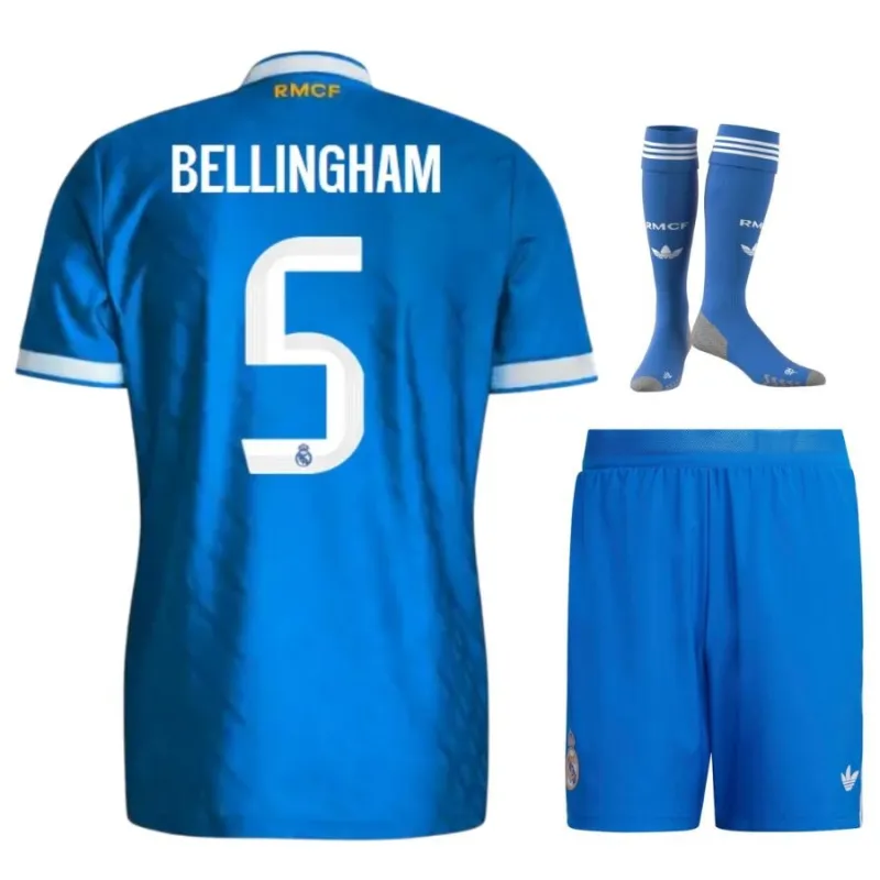 Real Madrid BELLINGHAM 2025/26 Third Kids’ Kit - Blue