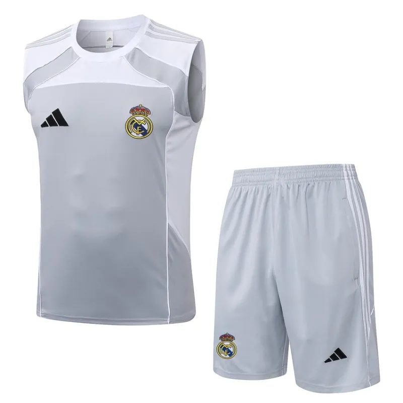 Real Madrid 2025/26 Shorts and Vest Set - Grey