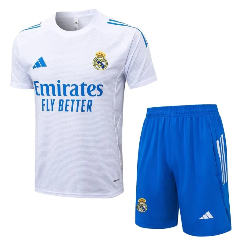 Camiseta + Pantalón de Entrenamiento Real Madrid 2025/26 - Blanco/Azul
