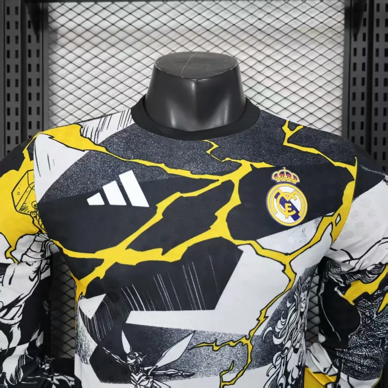 Real Madrid 2025/26 Marvel Edition Long-Sleeve Player Jersey - Black