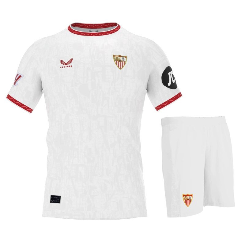 Sevilla 2024/25 Home Kids' Jersey and Shorts - White