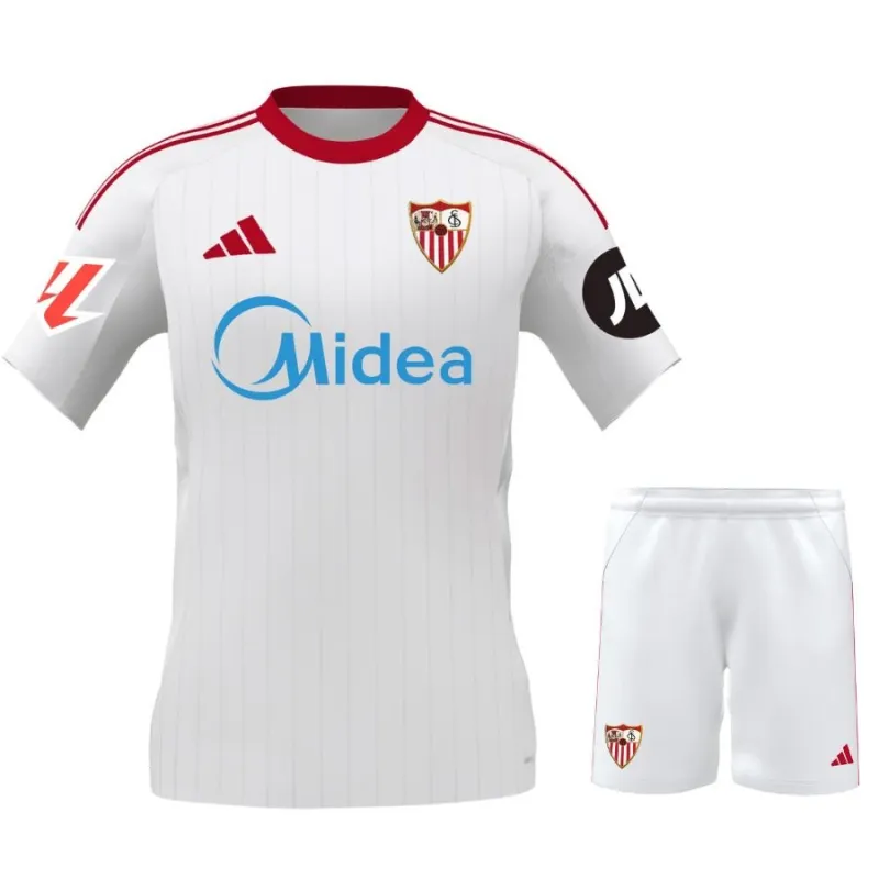 Maillot domicile enfant + short du Séville 2025/26 - Blanc