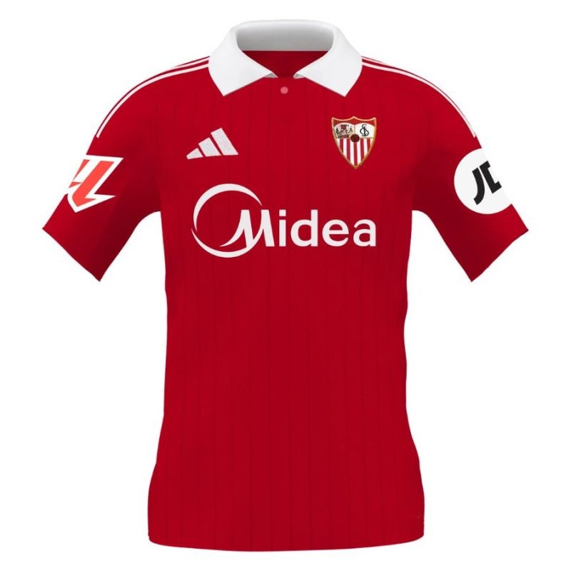 Maglia in trasferta bambini + short del Sevilla 2025/26 - Rosso
