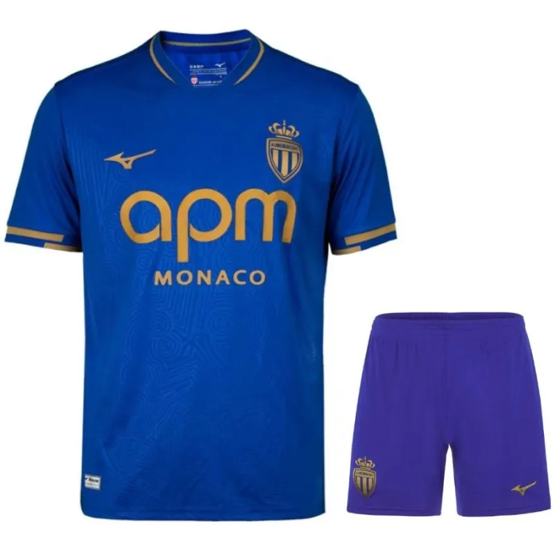 Maillot enfant + short à l'extérieur de Monaco 2025/26 - Bleu
