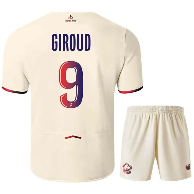 Lille GIROUD 2025/26 Away Kids Jersey + Shorts - Beige