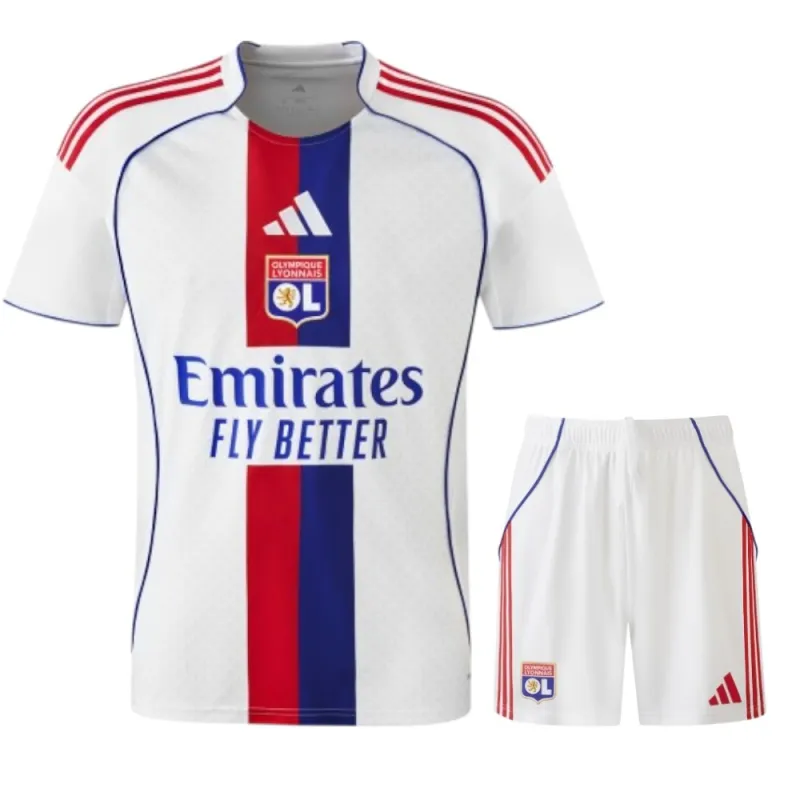 Olympique Lyon 2025/26 Kids' Home Jersey + Shorts - White