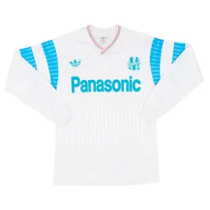 Marsiglia 1990/91 Maglia casalinga retrò a maniche lunghe - Bianca