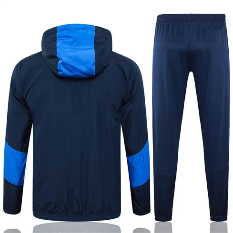 Windproof hooded tracksuit of Olympique de Marseille for 2024/25 - Blue